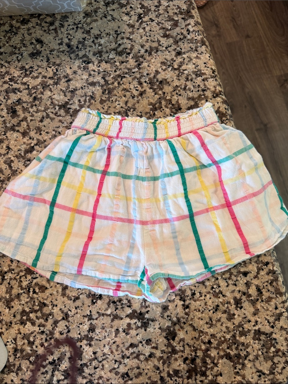 Tucker + Tate Girls Pull On Rainbow Plaid Shorts- Size 3